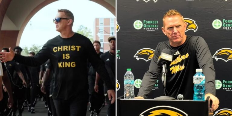 Técnico de futebol americano viraliza ao usar camisa com a frase “Cristo é Rei”